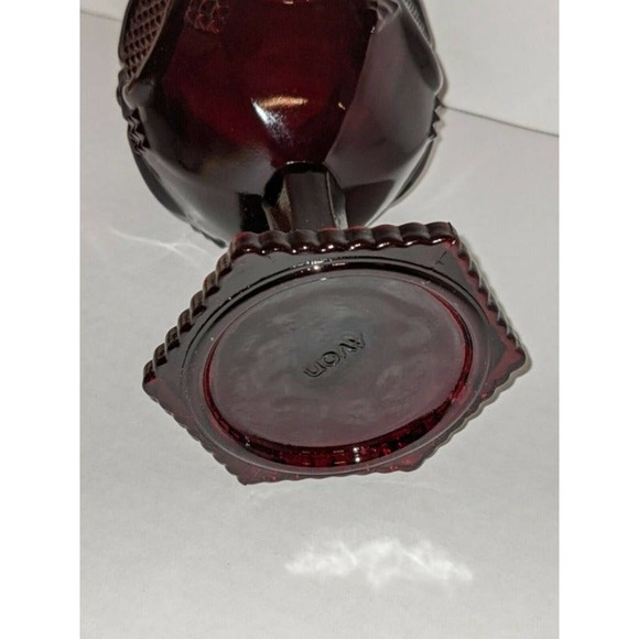 Vintage Avon Cape Cod Collection Ruby Red Glass Footed Water Goblet 6" NIB - Picture 6 of 8